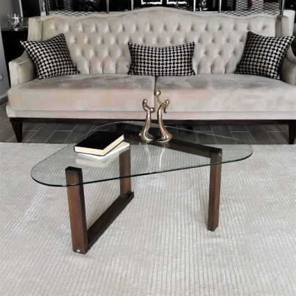 Zijtafel CAM 41x96 cm bruin/doorzichtig