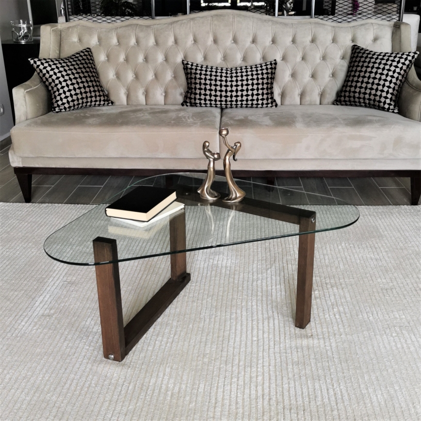 Zijtafel CAM 41x96 cm bruin/doorzichtig