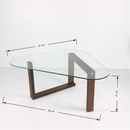 Zijtafel CAM 41x96 cm bruin/doorzichtig