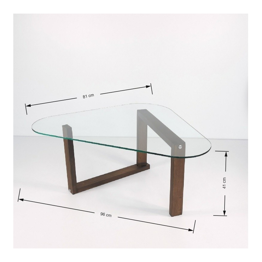 Zijtafel CAM 41x96 cm bruin/doorzichtig