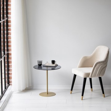 Zijtafel CHILL 50x50 cm goud/zwart