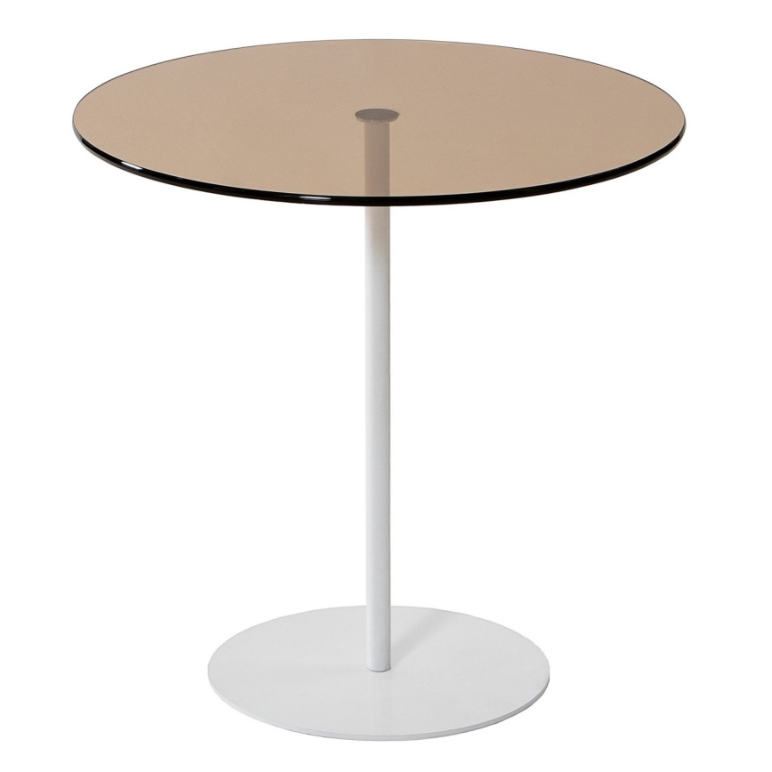 Zijtafel CHILL 50x50 cm wit/brons
