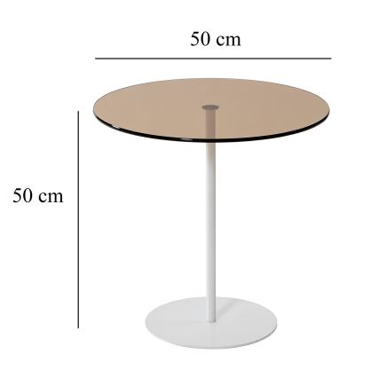 Zijtafel CHILL 50x50 cm wit/brons