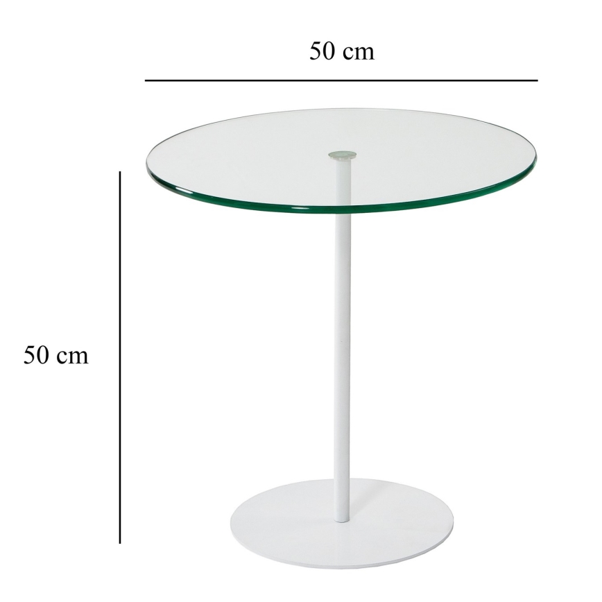 Zijtafel CHILL 50x50 cm wit/doorzichtig