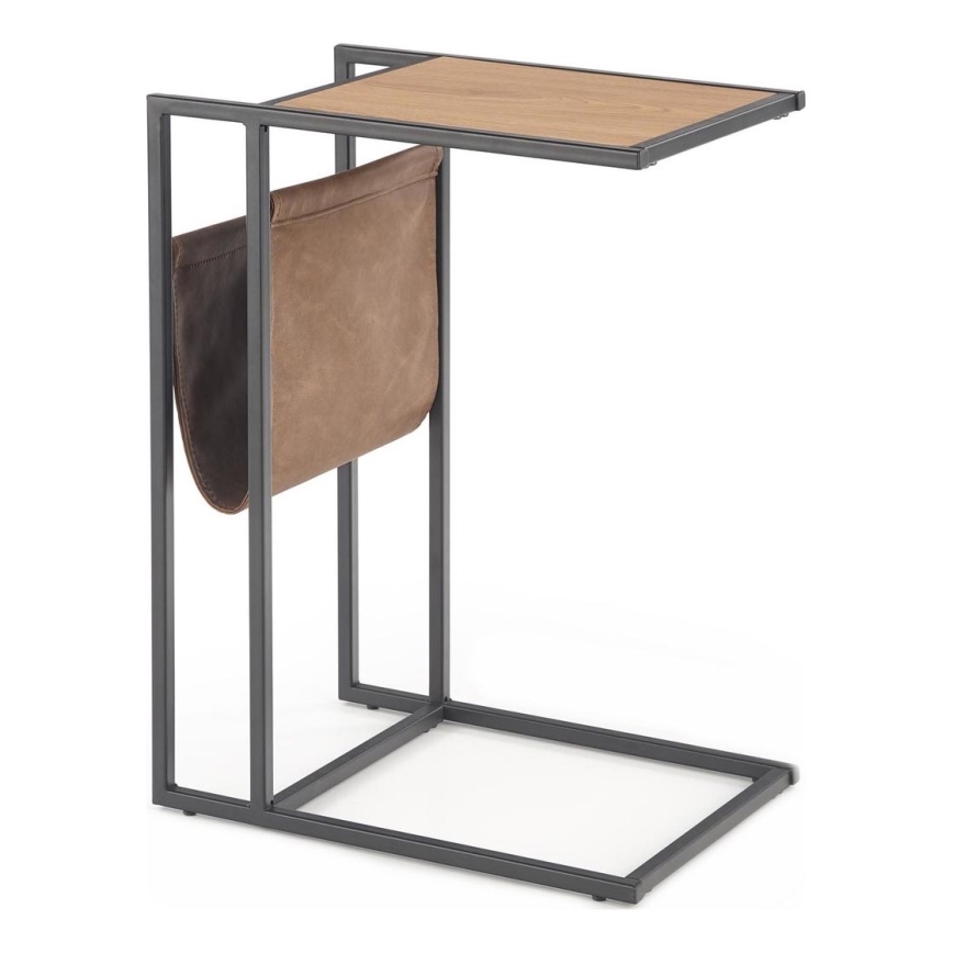 Zijtafel COMPACT 65x47 cm zwart/bruin