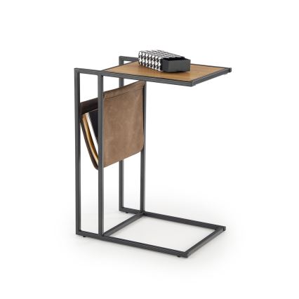 Zijtafel COMPACT 65x47 cm zwart/bruin