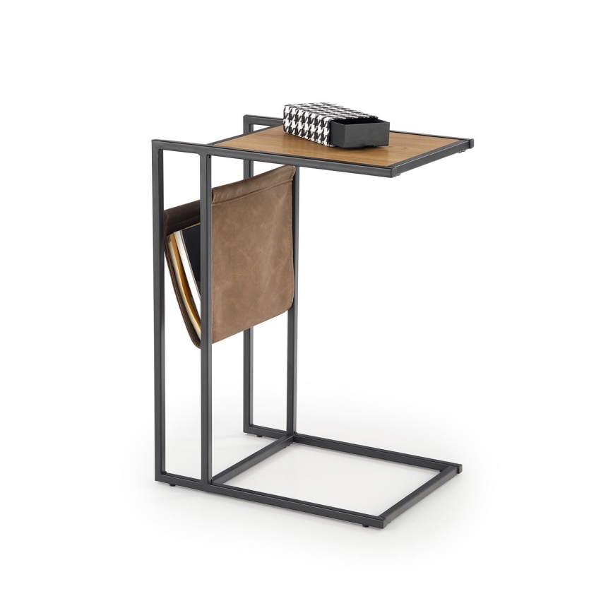 Zijtafel COMPACT 65x47 cm zwart/bruin