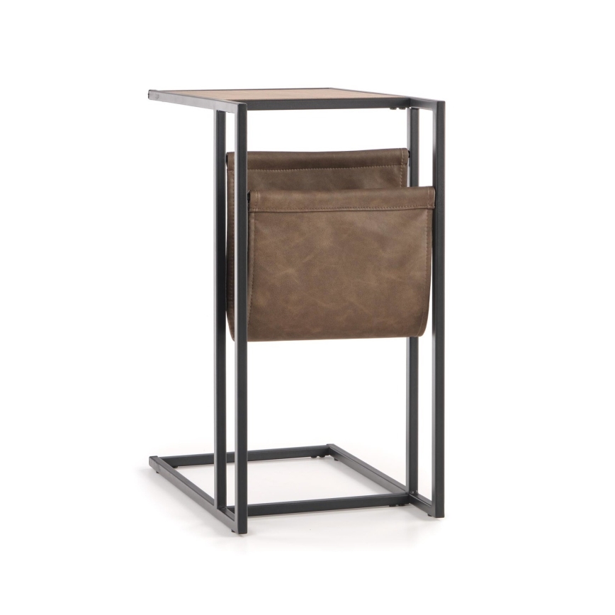 Zijtafel COMPACT 65x47 cm zwart/bruin