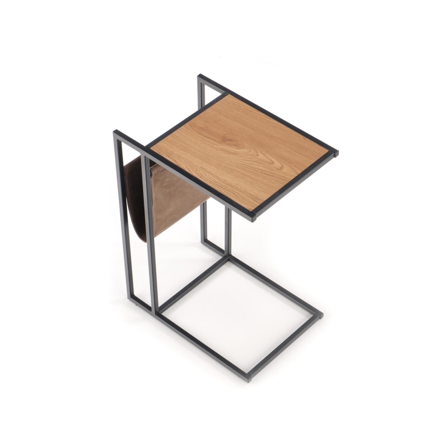 Zijtafel COMPACT 65x47 cm zwart/bruin
