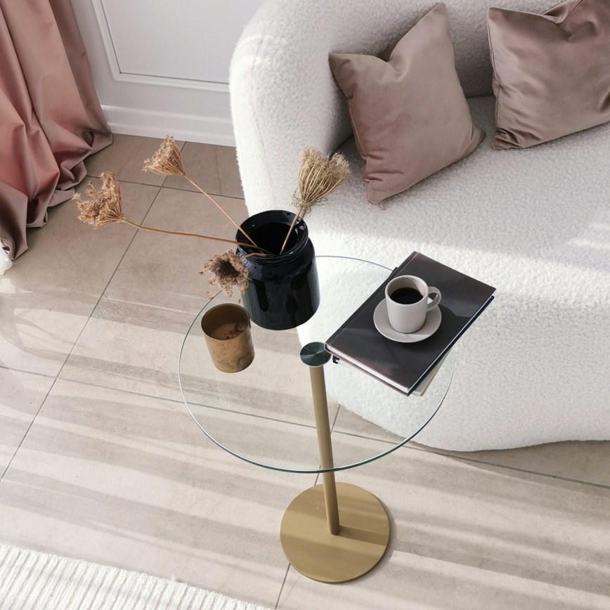 Zijtafel SOCIAL 50x40 cm goud/doorzichtig