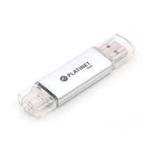 Zilveren Dual Flash Drive USB + MicroUSB 32GB