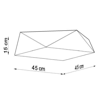 Zilveren plafondlamp HEXA 3x E27 / 60W / 230V