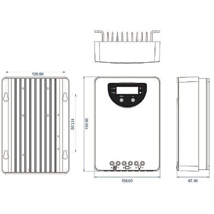 Zonne-laadregelaar MPPT 12-24V/40A IP32