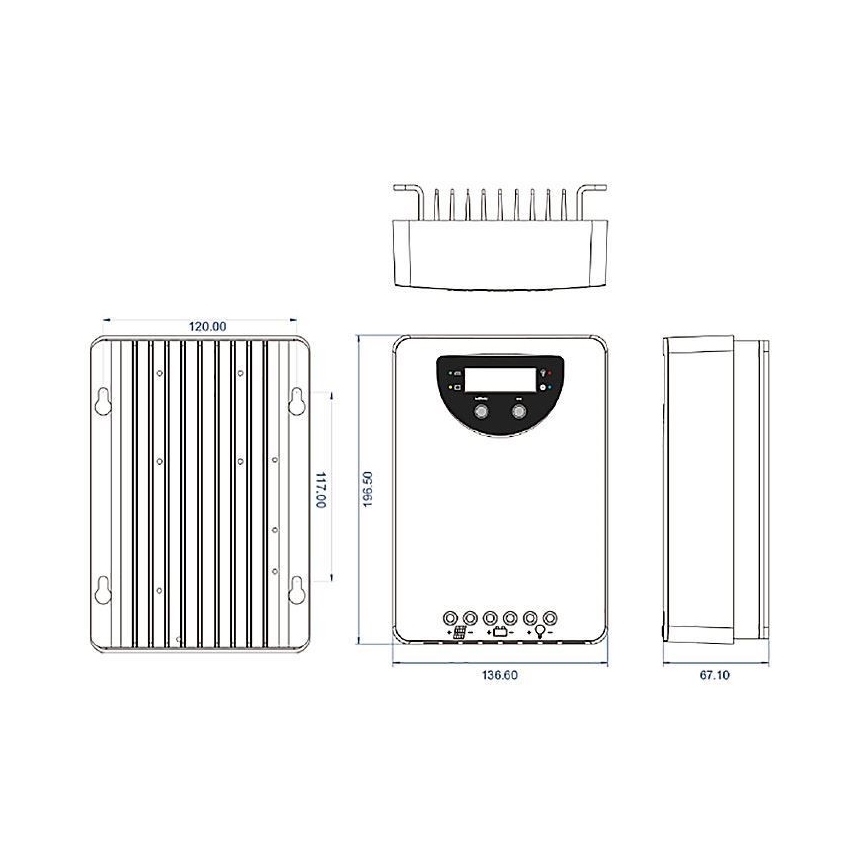 Zonne-laadregelaar MPPT 12-24V/40A IP32