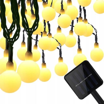 Zonne-LED decoratieve slinger 30xLED/8 functies 500 mAh 6,5 m IP67 warm wit