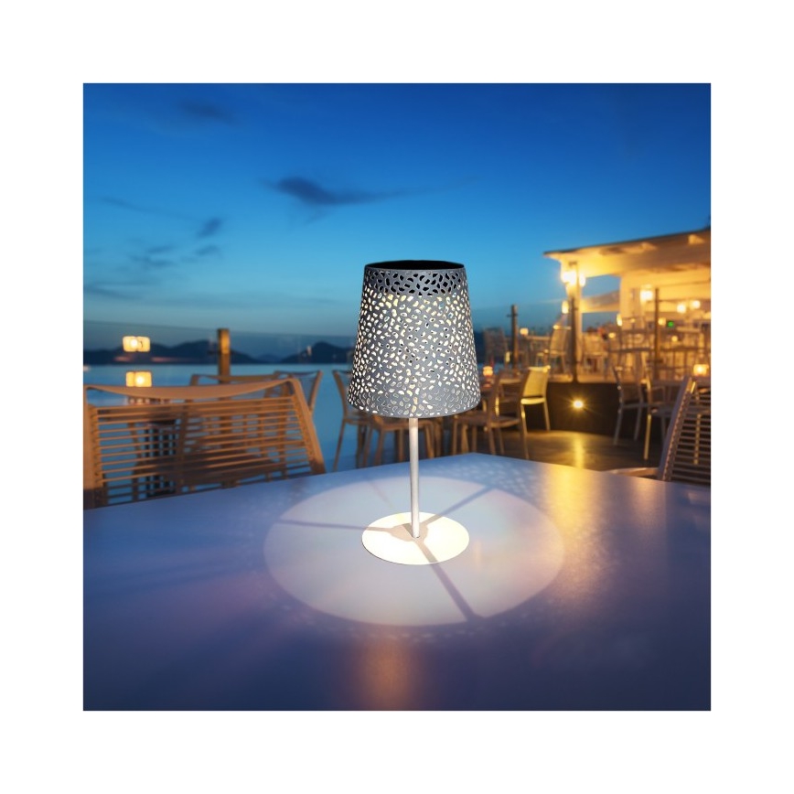 Zonne-LED-tafellamp LUVETRA LED/1xAA 4000K IP44 200 mAh wit