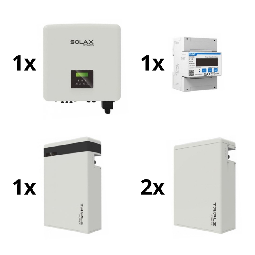 Zonnepakket: 10kW SOLAX omvormer 3p + 17,4 kWh TRIPLE Power batterij V2 + elektriciteits meter 3p