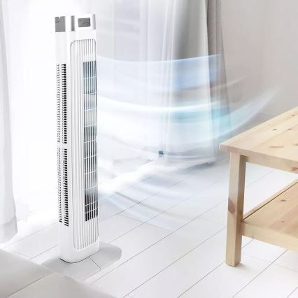 Zuilventilator met temperatuurweergave met afstandsbediening 55W/230V