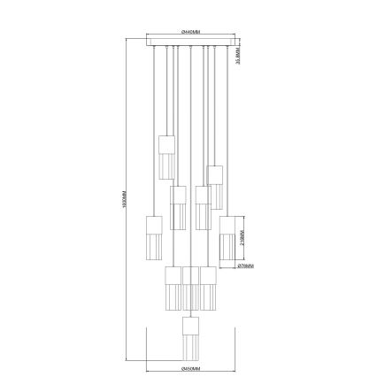 Zuma Line - LED-hanglamp aan kabel LED/50W/230V goudkleurig