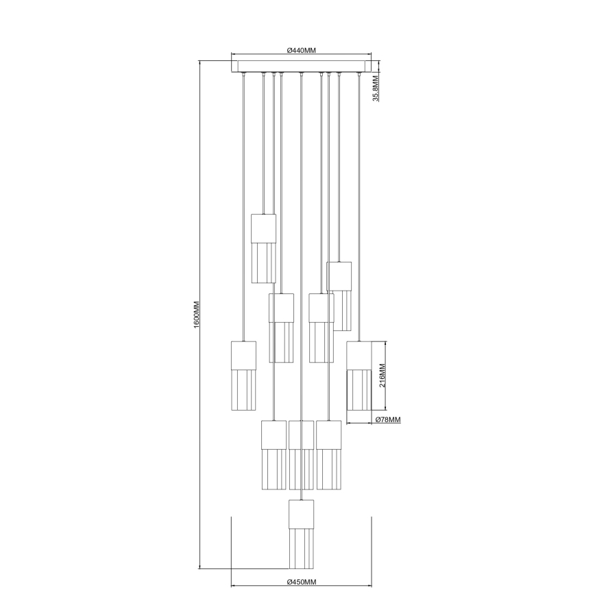 Zuma Line - LED-hanglamp aan kabel LED/50W/230V goudkleurig