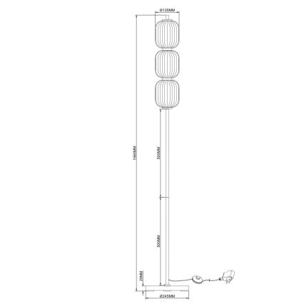Zuma Line - LED-vloerlamp LED/20W/230V goudkleurig