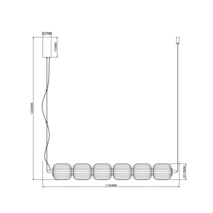 Zuma Line - LED-hanglamp aan kabel LED/50W/230V goudkleurig