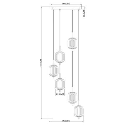 Zuma Line - LED-kroonluchter aan kabel LED/34W/230V Ø 50,5 cm goud