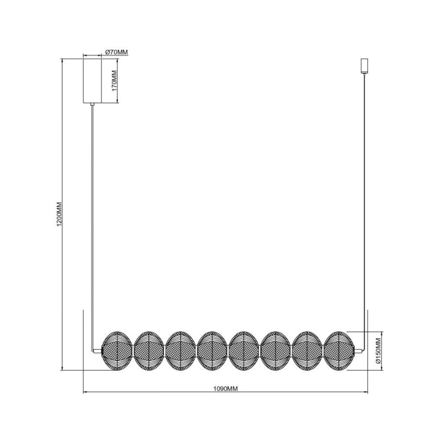 Zuma Line - LED hanglamp aan kabel LED/50W/230V goudkleurig