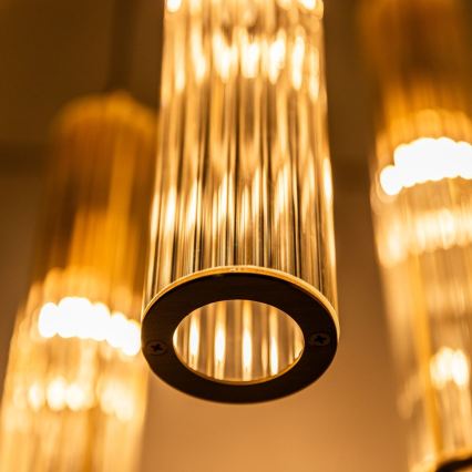 Zuma Line - Goudkleurige hanglamp met kabel 3xE14/7W/230V