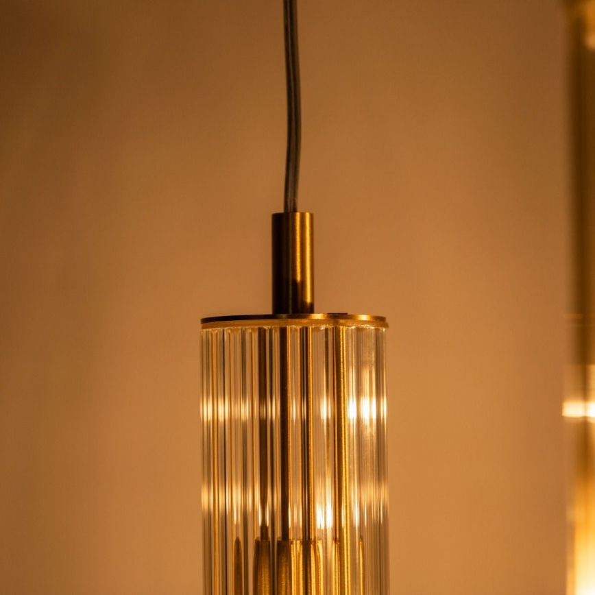 Zuma Line - Goudkleurige hanglamp met kabel 3xE14/7W/230V