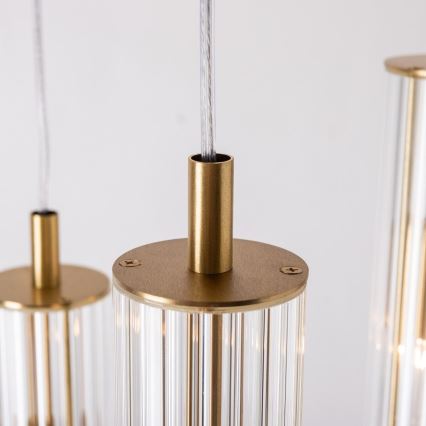 Zuma Line - Goudkleurige hanglamp met kabel 3xE14/7W/230V