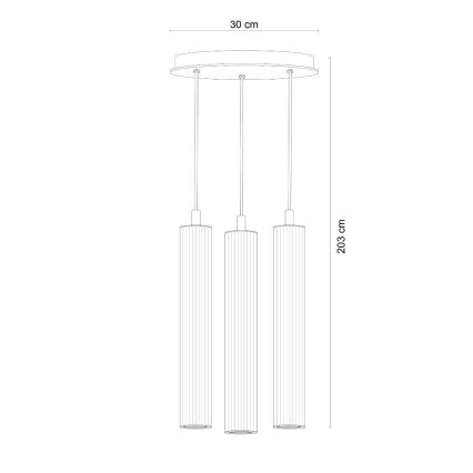 Zuma Line - Goudkleurige hanglamp met kabel 3xE14/7W/230V