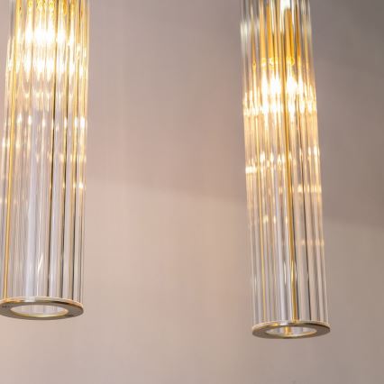 Zuma Line - Hanglamp aan kabel, 4x E14/7W/230V, goudkleurig