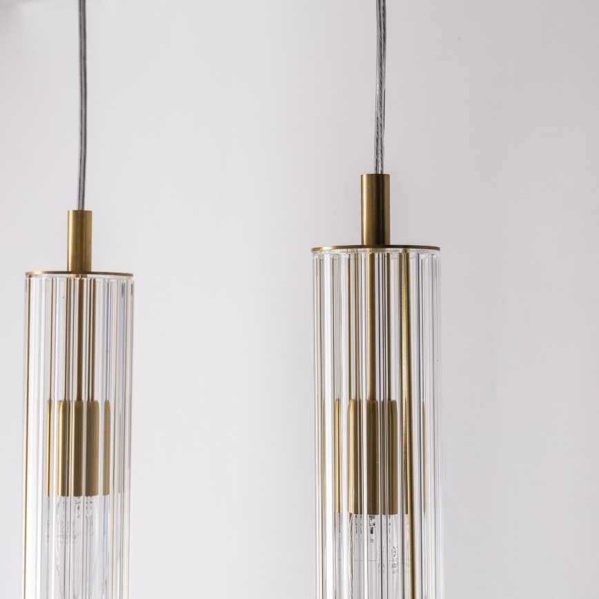 Zuma Line - Hanglamp aan kabel, 4x E14/7W/230V, goudkleurig