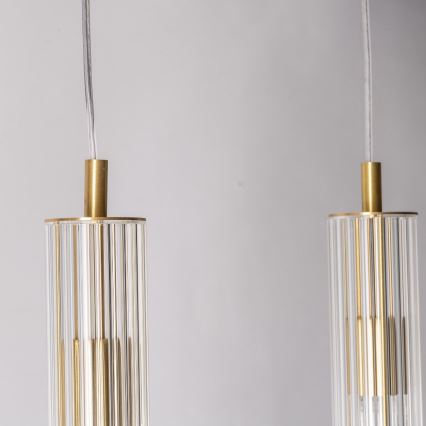 Zuma Line - Hanglamp aan kabel, 4x E14/7W/230V, goudkleurig