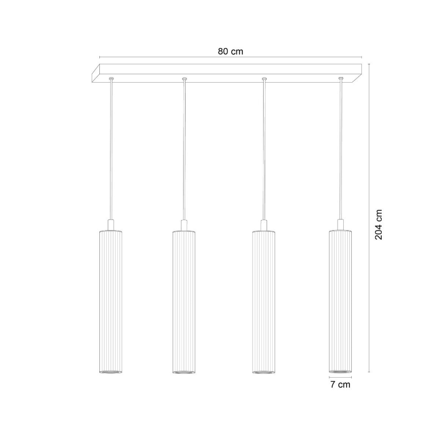 Zuma Line - Hanglamp aan kabel, 4x E14/7W/230V, goudkleurig