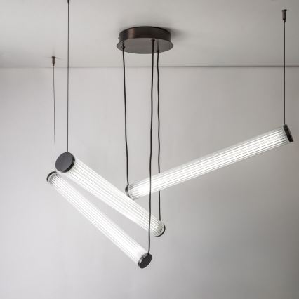 Zuma Line - Dimbare LED-hanglamp aan stalen kabel LED/64W/230V 2700-6500K zwart + afstandsbediening