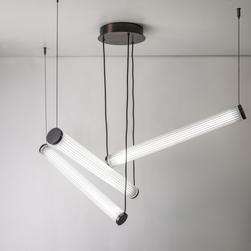 Zuma Line - Dimbare LED-hanglamp aan stalen kabel LED/64W/230V 2700-6500K zwart + afstandsbediening