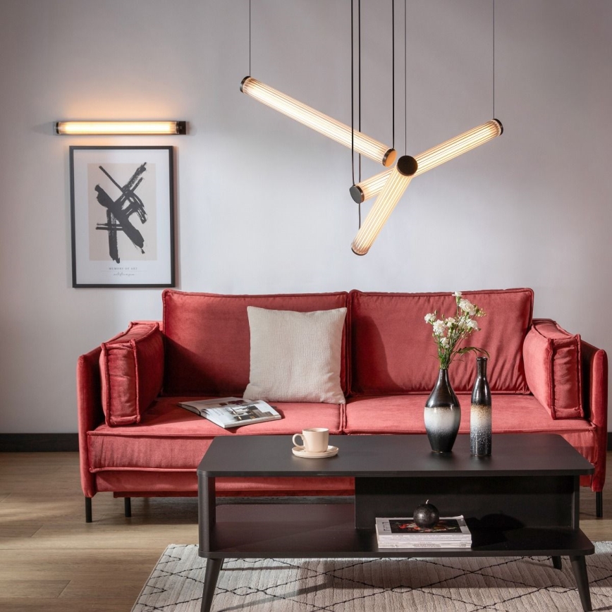 Zuma Line - Dimbare LED-hanglamp aan stalen kabel LED/64W/230V 2700-6500K zwart + afstandsbediening