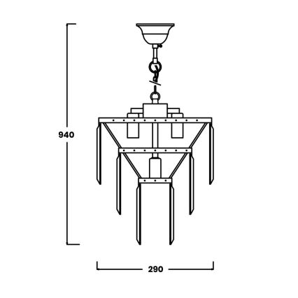 Zuma Line - Kristallen Hanglamp aan een koord 4xE14/40W/230V