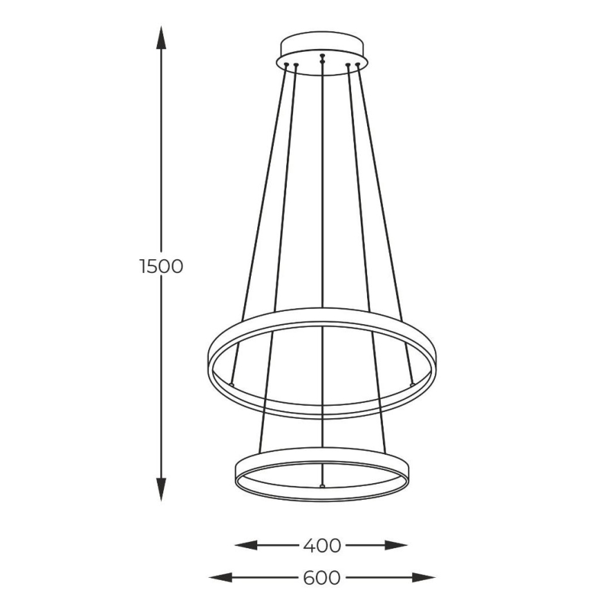 Zuma Line - LED Hanglamp aan een koord LED/50W/230V 3000/4000/6000K diameter 60 cm goud