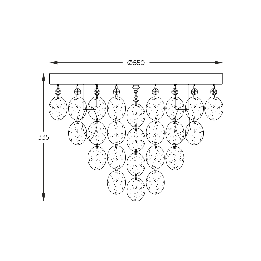 Zuma Line - Bevestigde hanglamp 8xE14/40W/230V glanzend chroom