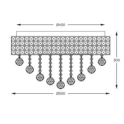 Zuma Line - Plafondlamp 9xG9/25W/230V diameter 50 cm glanzend chroom