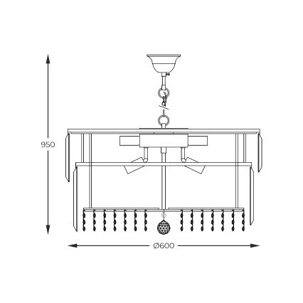 Zuma Line - Hanglamp aan een ketting 16xE14/40W/230V diameter 60 cm goud