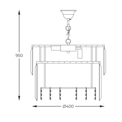Zuma Line - Hanglamp aan een ketting 8xE14/40W/230V diameter 40 cm goud