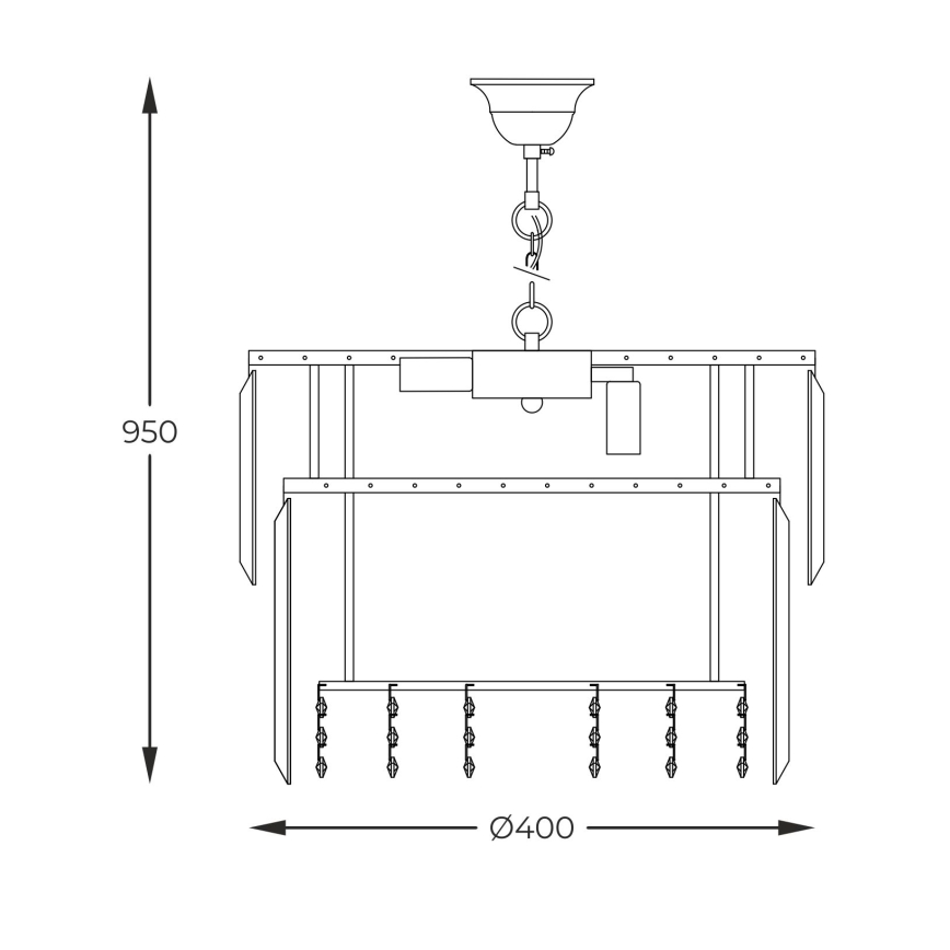 Zuma Line - Hanglamp aan een ketting 8xE14/40W/230V diameter 40 cm goud