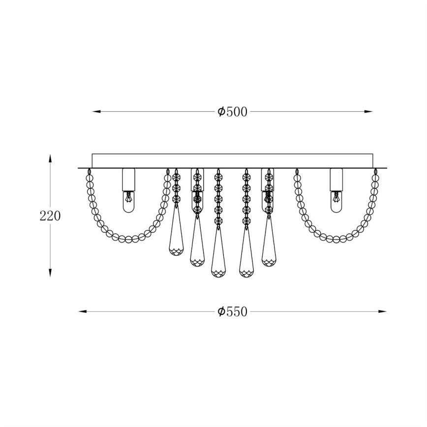 Zuma Line - Plafondlamp 8xG9/25W/230V diameter 55 cm glanzend chroom