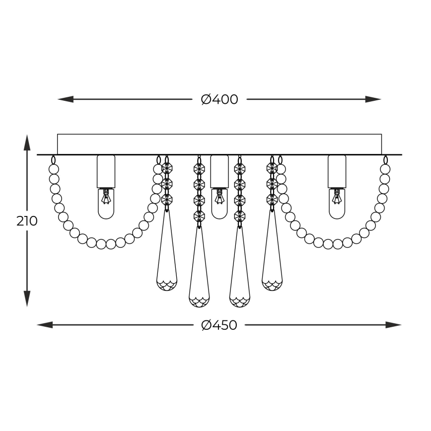 Zuma Line - Plafondlamp 6xG9/25W/230V diameter 45 cm glanzend chroom