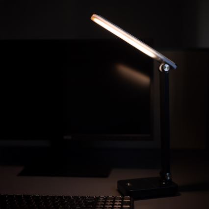 Zuma Line - LED Oplaadbaar tafellamp LED/8W/1200 mAh 3000/4500/6000K CRI 90 zwart