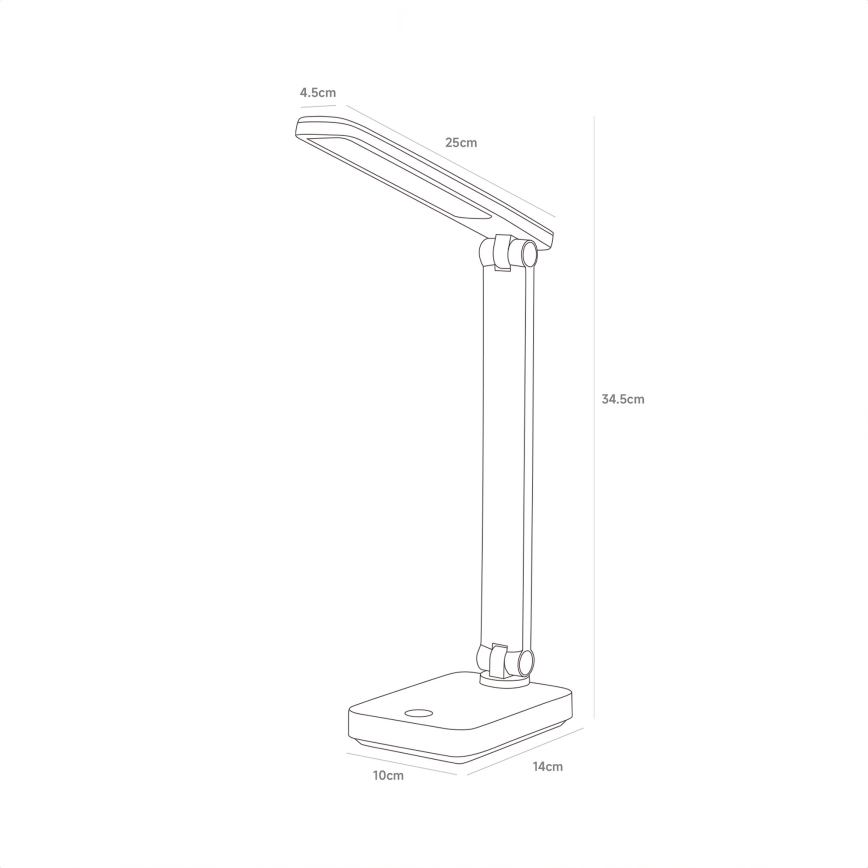 Zuma Line - LED Oplaadbaar tafellamp LED/8W/1200 mAh 3000/4500/6000K CRI 90 wit